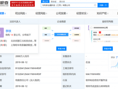 理想汽车 成立车和家金融科技公司 注册资本2000万元